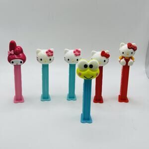 Lot Of 6 Sanrio Hello Kitty Pez Dispensers Cool Lot. Nice Condition.